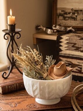 Vintage FTD White Milk Glass Oak Leaf Low Footed Bowl Compote‎ Planter 1975